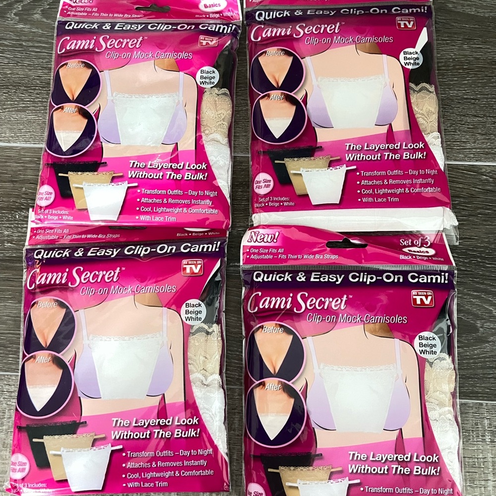 New 4 packs of 3 Cami Secret total of 12